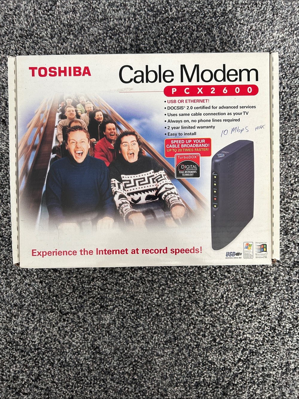 Toshiba White Cable Modem PCX2600 Boxed Packaging